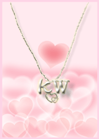 イニシャル K&W (ハート)