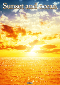 Sunset and ocean from Japan