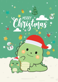 Dino Friendly Christmas Day Green