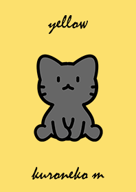 sitting black cat M yellow.