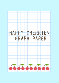 HAPPY CHERRIES GRAPH PAPER/LIGHT BLUE