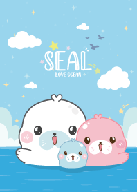 Seal On The Sea Kawaii