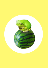 カエルとスイカ(黄)
