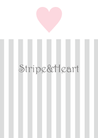 Light Gray Stripe & Pink heart 3.
