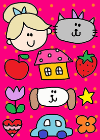 (HAPPY GIRL x pink dot )