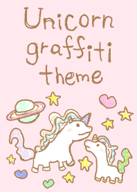 Unicorn graffiti theme 2(Pink Base)