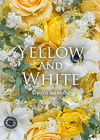 ศิลปะดอกไม้สีเหลืองและสีขาว