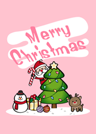 可愛聖誕節派對(粉紅色)