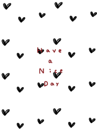 Handwritten black heart pattern.