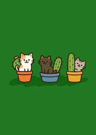Cats who like cacti-green