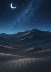 Moonlit Desert Quiet Horizon