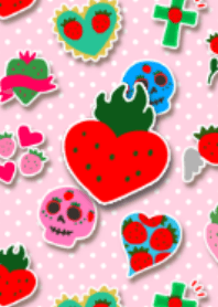 Mexico corazon,strawberry skull