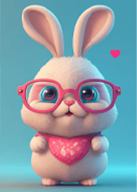 Cute little rabbit wearing glasses