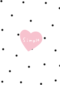 White and small polka dots. Hearts.