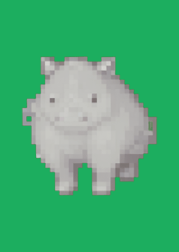Rhinoceros Pixel Art Theme  Green 01