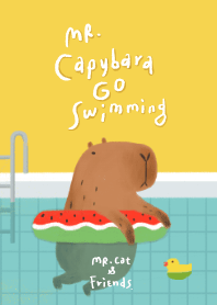Mr.capybara go swimming