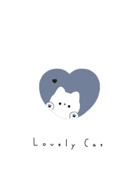 Cat in Heart/ Wh gray blue
