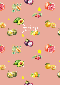 juicy fruits on pink & blue