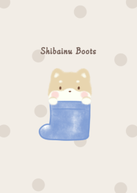 Shibainu and Boots* -navy- dot