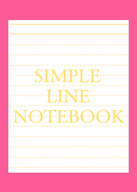 SIMPLE YELLOW LINE NOTEBOOK/HOT PINK