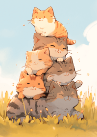 Cute cats stack up 7