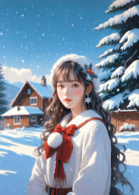 เด็กสาวกับวิวหน้าหนาวที่สวยงาม V.2