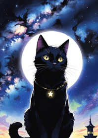 Night Moon Star Cat eb49E5