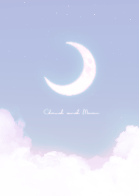 Cloud & Crescent Moon  - Blue 03
