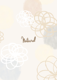 Flower watercolor circle Gray2 Japan