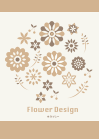 Flower Design-brown beige-@Fusshi