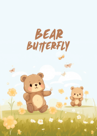 cute bear and butterfly