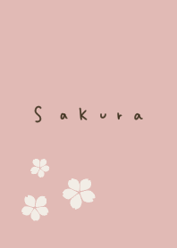 ピンクベージュとちょこっと桜。