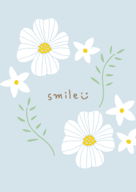 White flowers and leaves cute3 Japan