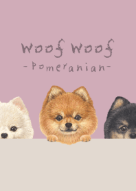 Woof Woof - Pomeranian - DUSTY ROSE PINK