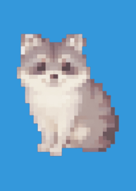Raccoon Pixel Art Theme  Blue 01
