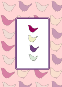 トリドリ02｜かんむりと鳥（パープル）