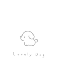 ゆるいわんこ。白とグレー