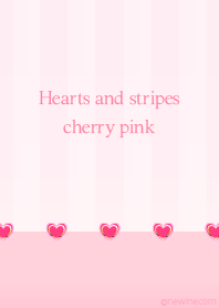 Hearts and stripes cherry pink