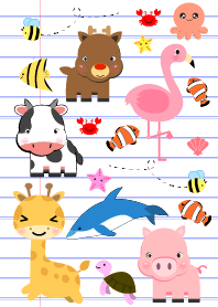 Cute Animals On Paper theme