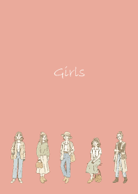 Fashionable Girl on pink & blue