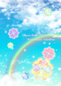 Four-leaf Clover and happiness rainbow