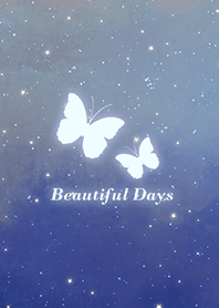 蝴蝶-浪漫夜空 漸層藍