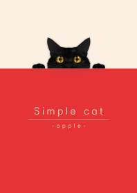 simple black cat/apple red.