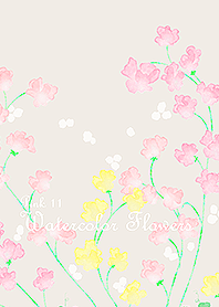 Watercolor Flowers[Sweet pea]/Pink 11.v2