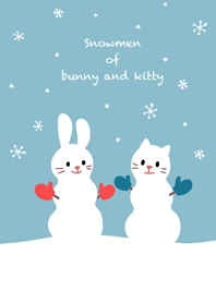 うさぎとねこの雪だるま＠冬特集