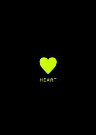 Black & Neon Lime Green / Simple Heart