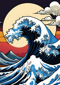 Moonlight and Sea Ukiyo-e alWvX