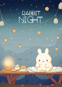 rabbit in the dark night