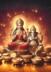 พระพิฆเนศและพระแม่ลักษมีนำโชค 02