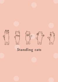 Standing cats -pink brown- dot